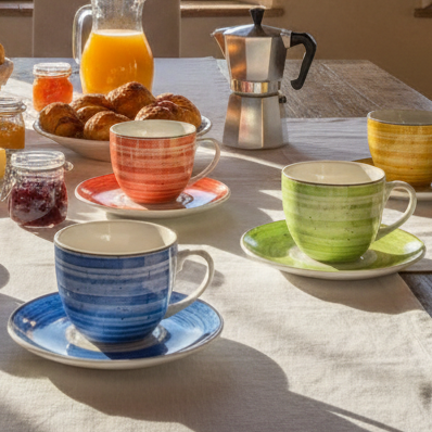 Zestaw filiżanek do kawy i herbaty 6 szt Kaleido Tognana.