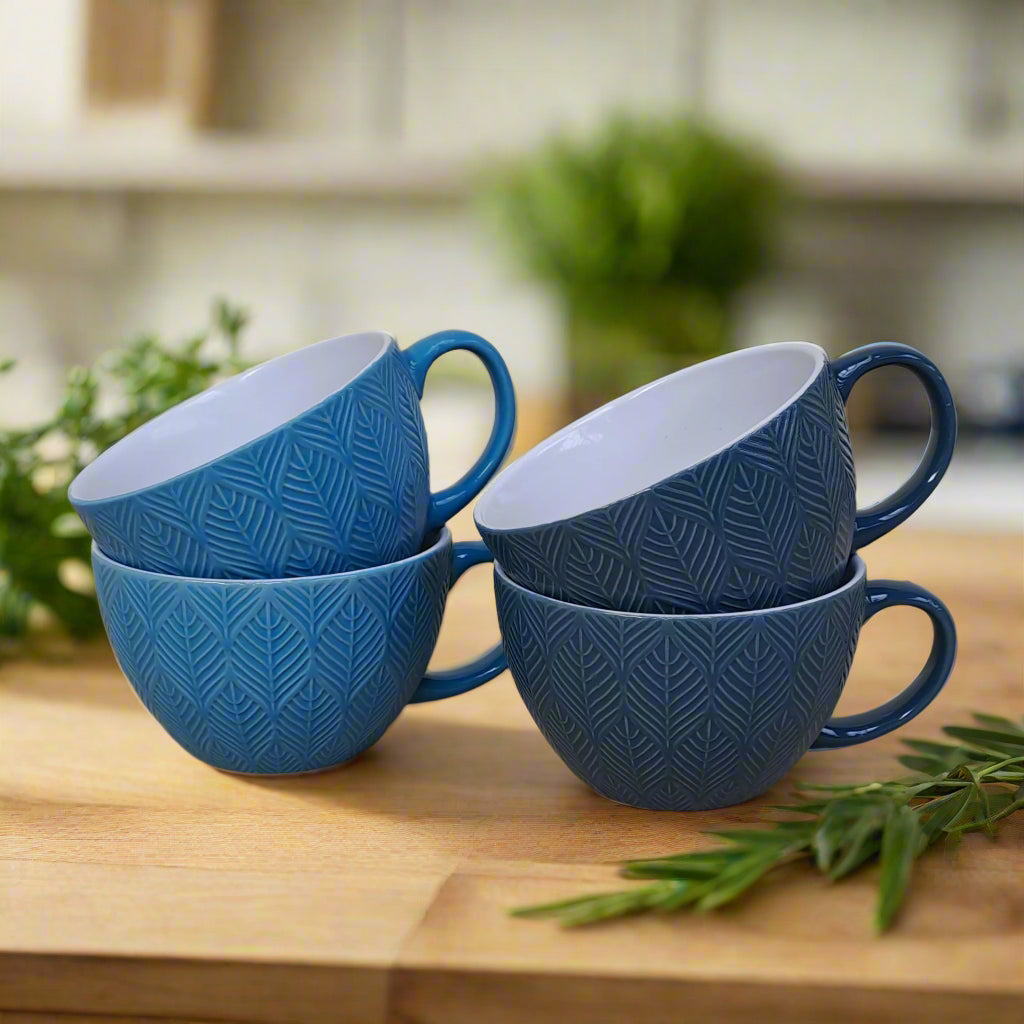 4 kubki maya z kamionki w kolorze turkusowym i granatowym dostępne w sklepie scapol.shop