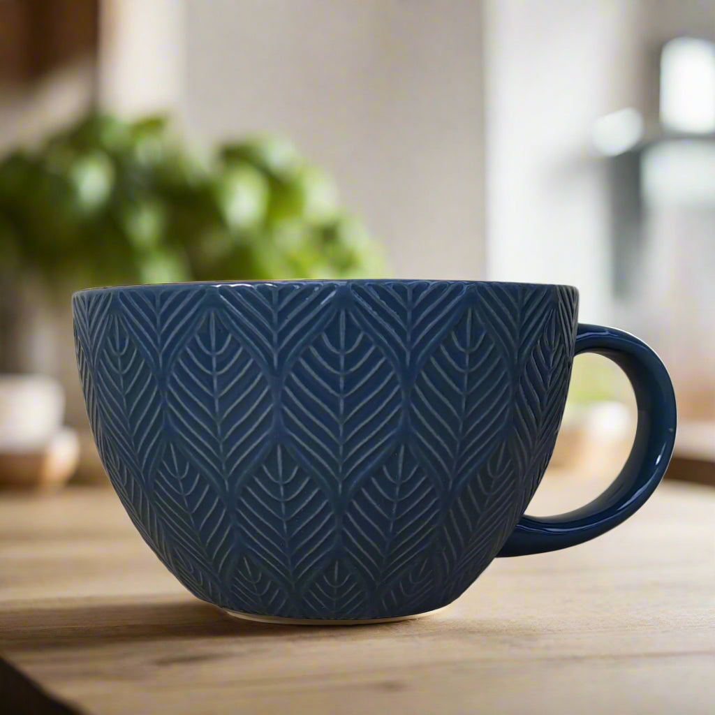 kubek granatowy 360 ml z kamionki scapol