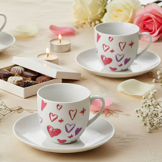 Zestaw filiżanek do kawy i herbaty 6 szt Amore Tognana.