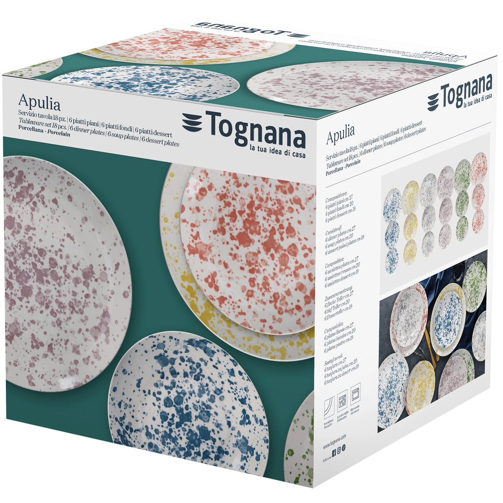 gift box serwis obiadowy 18 elementowy komplet porcelana do zmywarki Apulia Scapol Tognana