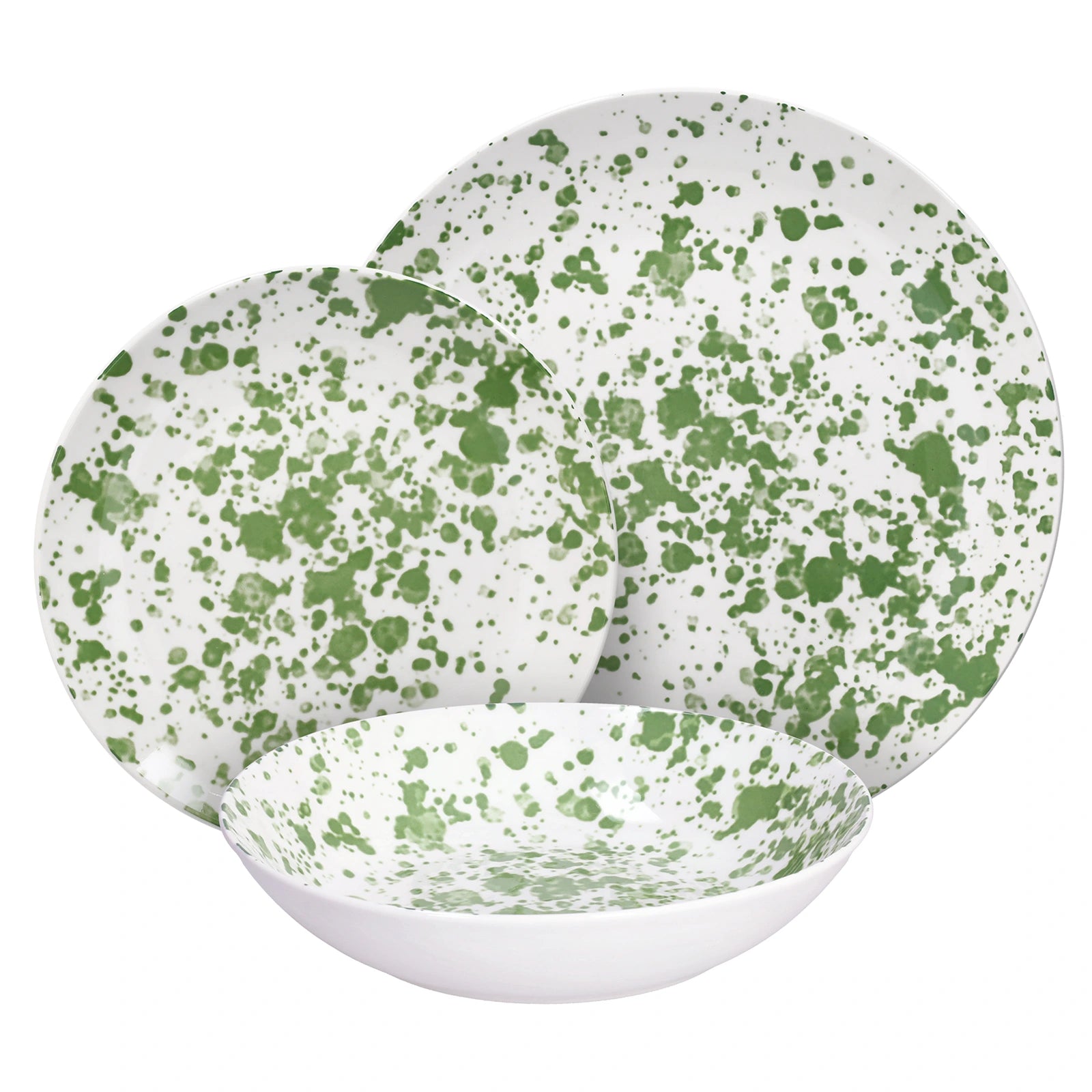 Serwis obiadowy Apulia Tognana 18 elementów - Scapol  - talerze obiadowe, do zupy i deserowe - porcelana - zielone