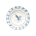talerz do zupy głęboki z białej porcelany i niebieski delikatny wzór marki tognana blue loira widok z góry na białym tle