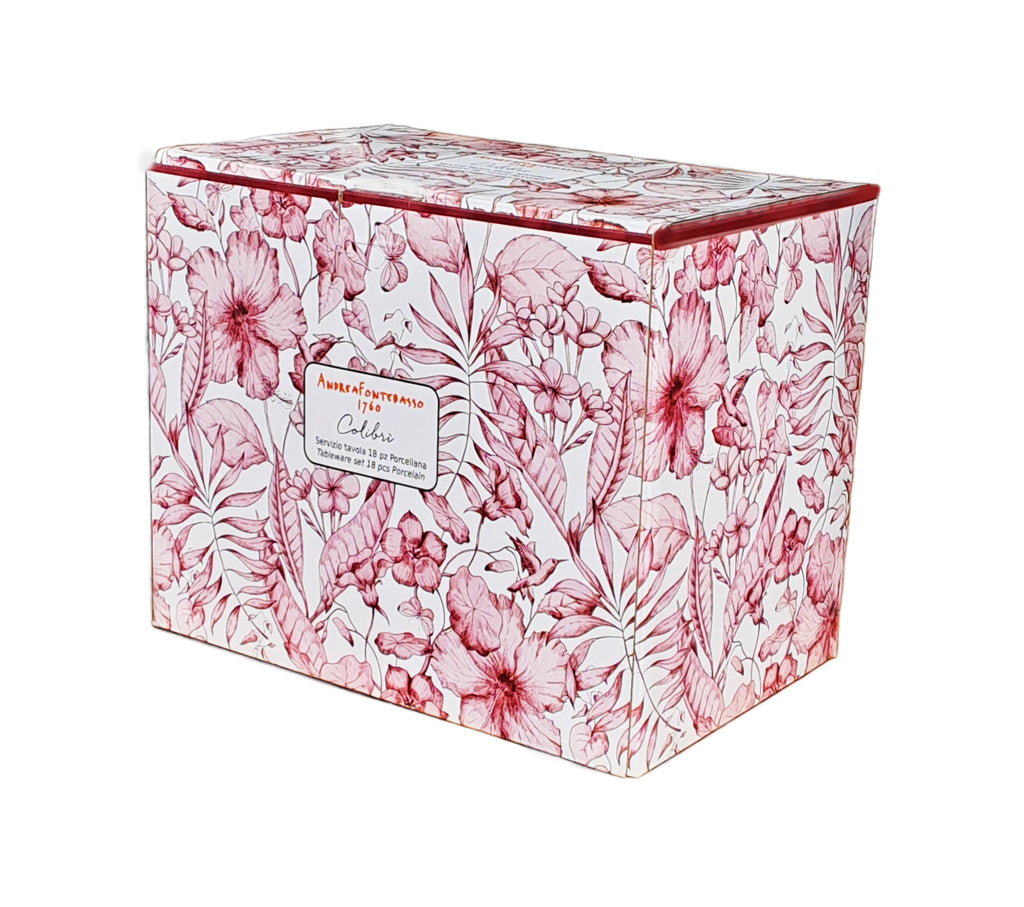 Czerwono biała zastawa obiadowa w pudełku typu gift box na prezent