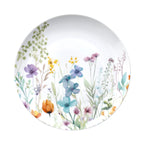 serwis obiadowy ładny delikatny idealny na prezent biały z motywem kwiatów talerz obiadowy włoska marka w scapol na białym tle