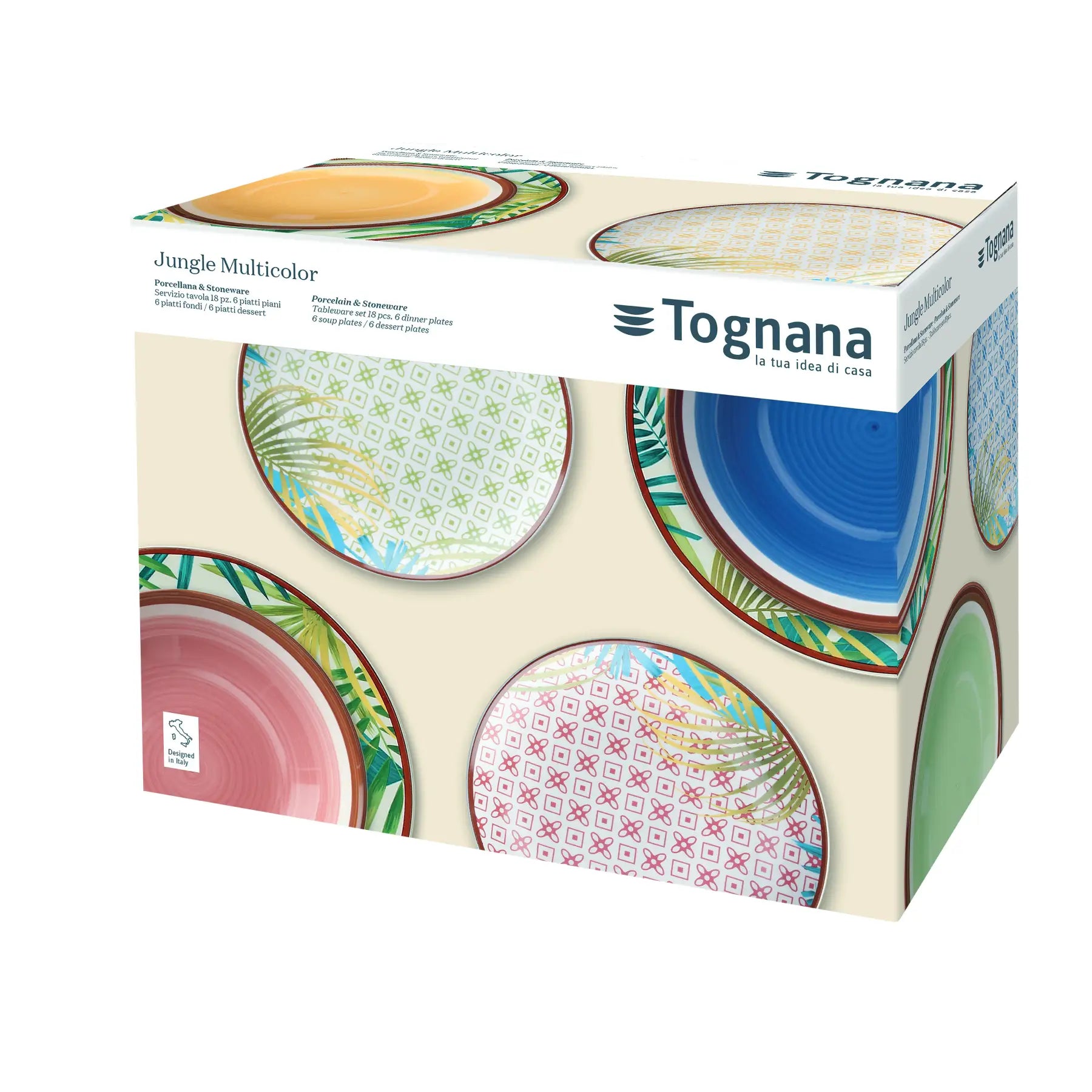 Serwis obiadowy Jungle Multicolor Tognana 18 elementów - Scapol  - 