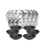 prezentacja całego serwisu obiadowego włoskiej firmy tognana 18 elementów na białym tle