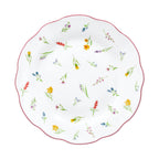 talerz obiadowy z porcelany biały w delikatne kwiaty od scapol Millefiori Tognana 18 elementów