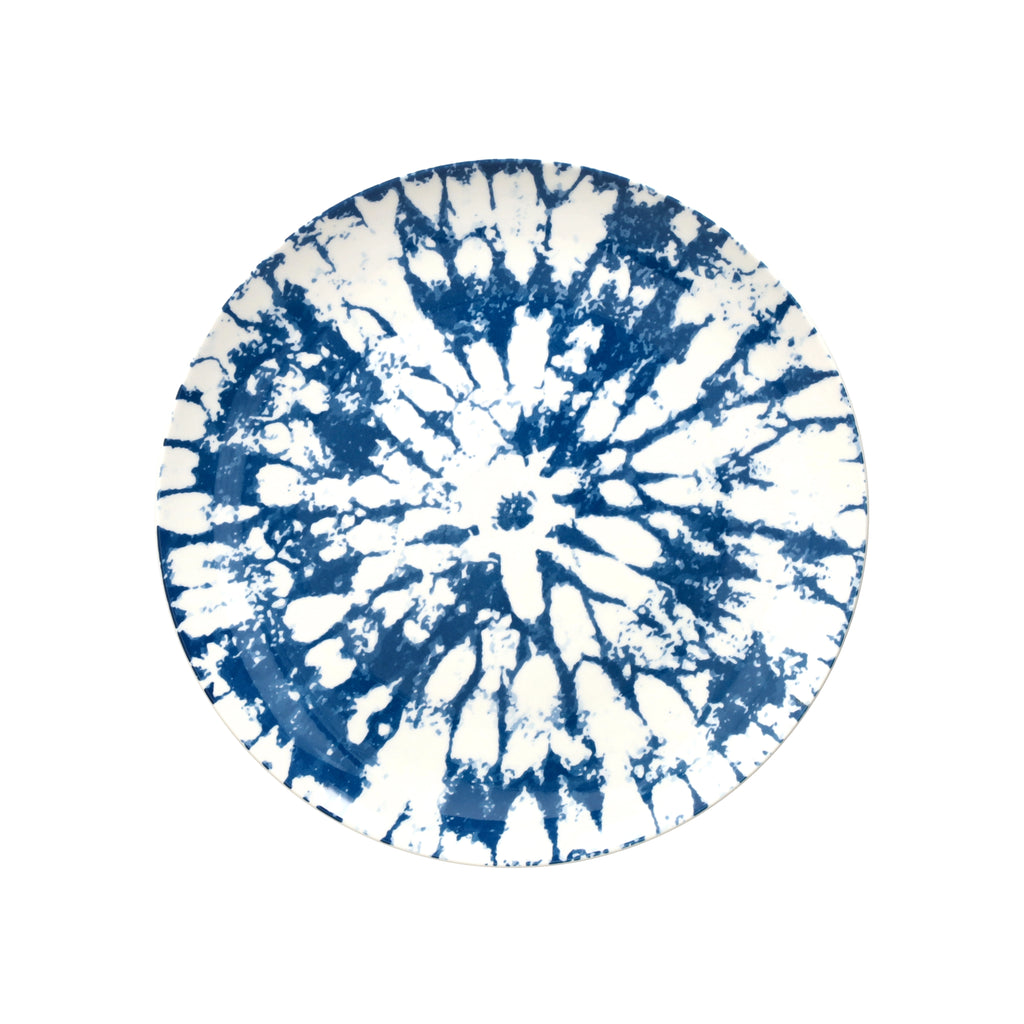 talerz obiadowy niebieski porcelana widok z góry