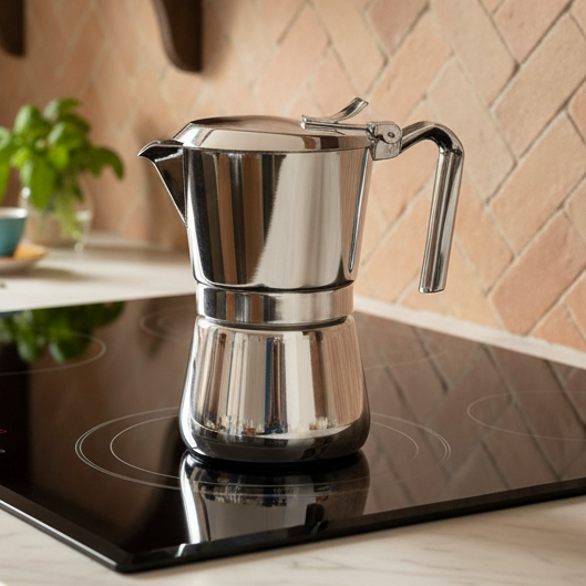 Kawiarka Stalowa na indukcję La Tradizione Giannini.