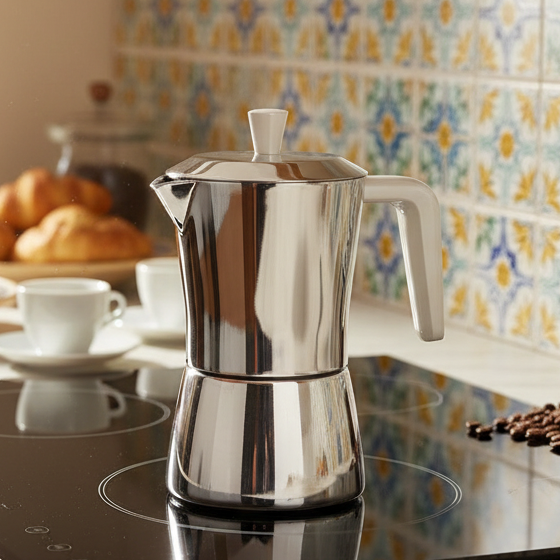 Kawiarka Stalowa na indukcję Tua Giannini.