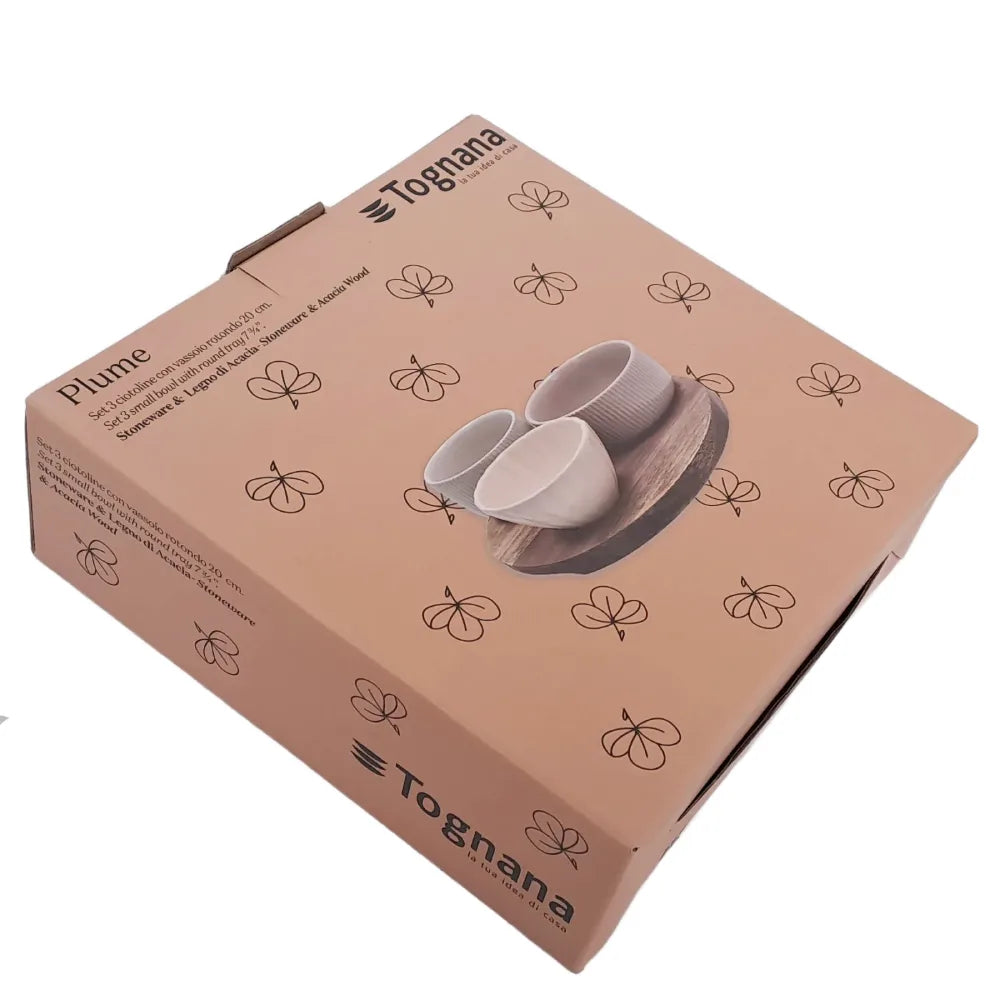 Zestaw Misek z Tacą Tapas Plume Tognana