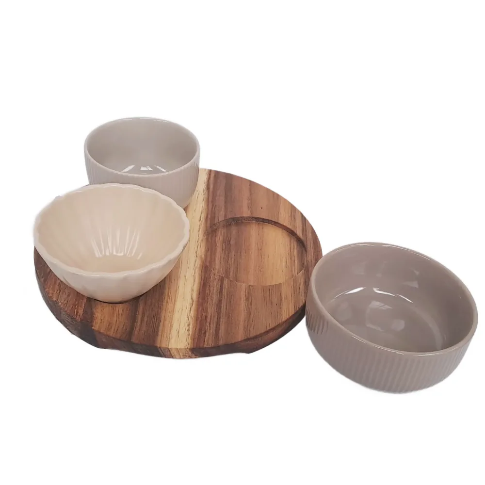 Zestaw Misek z Tacą Tapas Plume Tognana