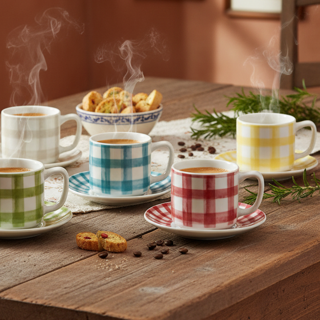 Zestaw filiżanek do kawy i herbaty 6 szt Caledonia Tognana.